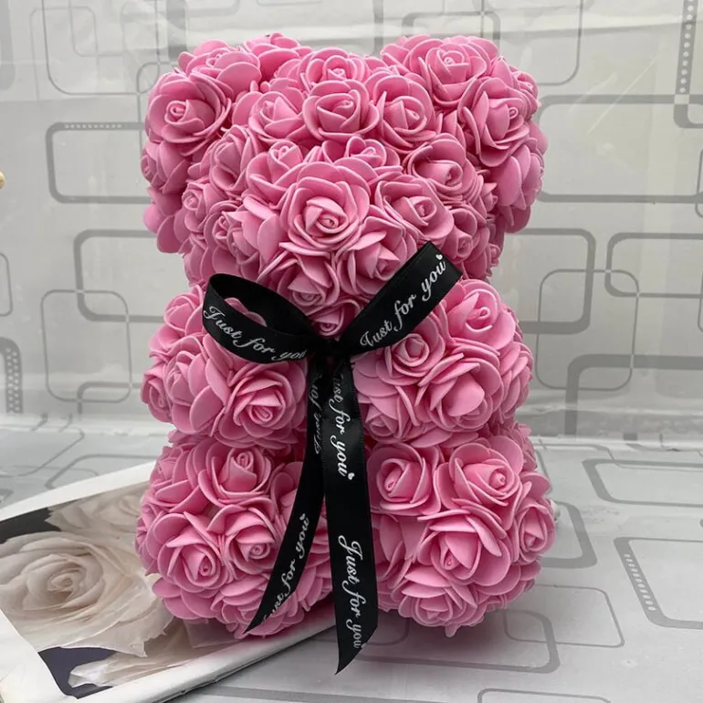 Ours en peluche fleur
