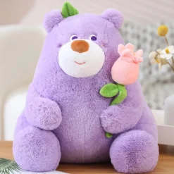 Ours en peluche mauve