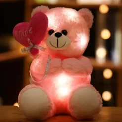 Ours en peluche rose lumineux