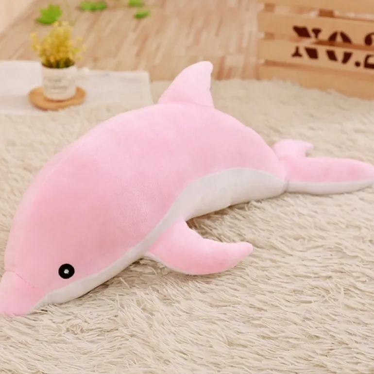 Peluche géante dauphin rose