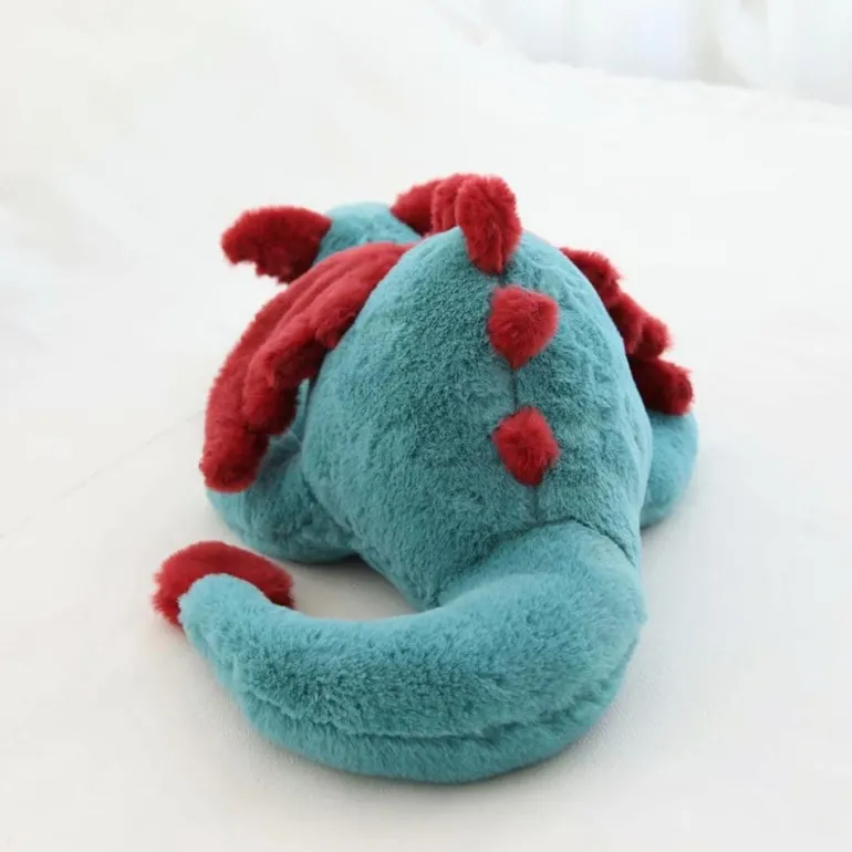 Peluche géante dragon bleu et rouge
