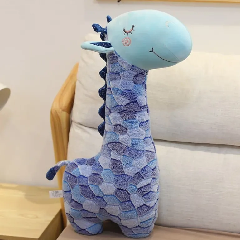 Peluche géante girafe bleue