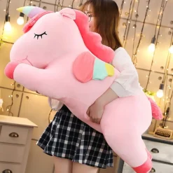 Peluche géante licorne rose