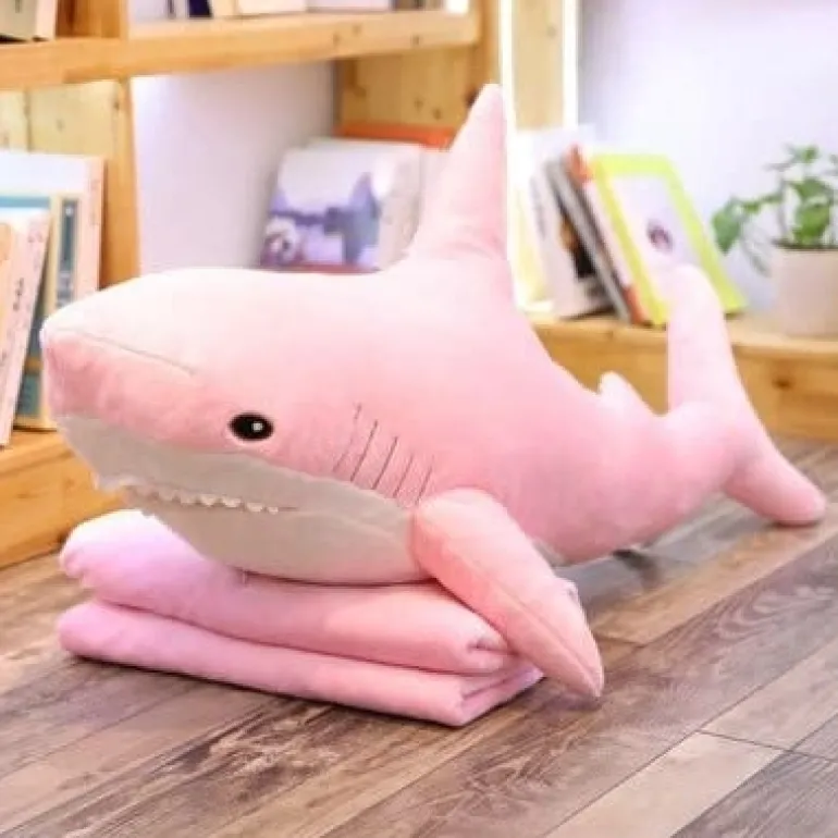 Peluche géante requin rose