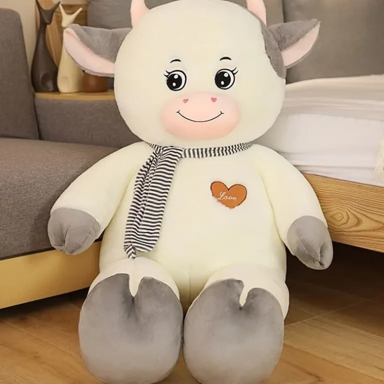 Peluche géante vache 80 cm