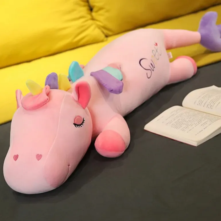 Peluche licorne grand rose