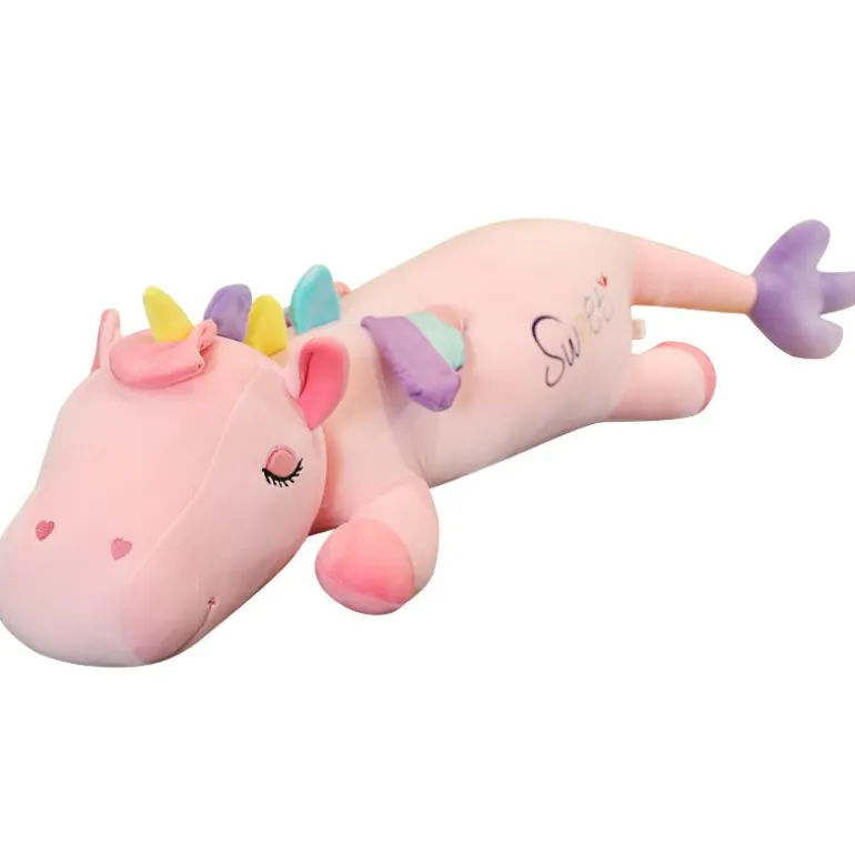 Peluche licorne grand rose
