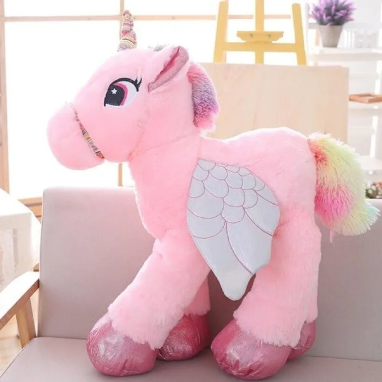 Peluche licorne gros yeux