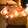 Peluche licorne lumineuse rose