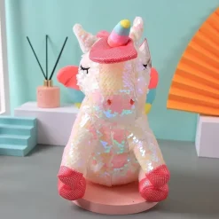 Peluche licorne paillette