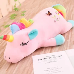 Peluche licorne rose 80 cm