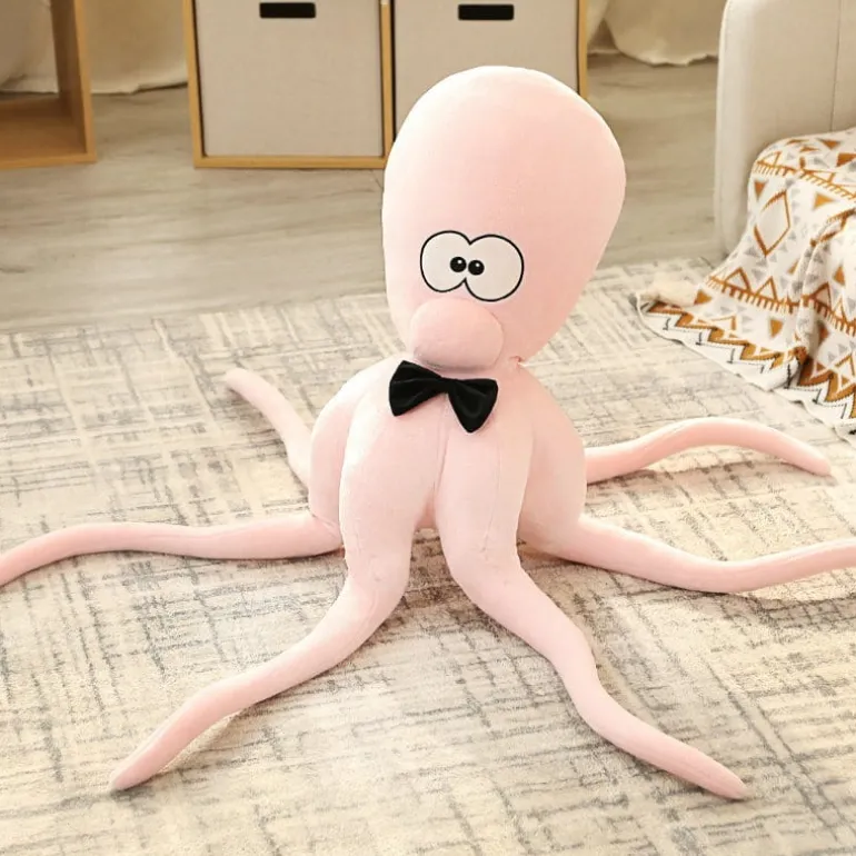 Peluche pieuvre grand rose