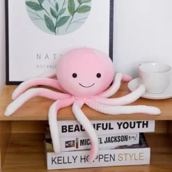 Peluche pieuvre rose