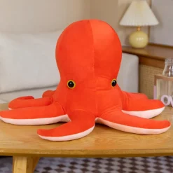 Peluche pieuvre rouge