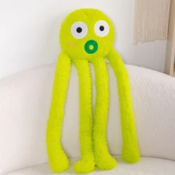 Peluche pieuvre verte grande taille